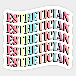 Groovy 70s Wave Esthetician Lettering Sticker